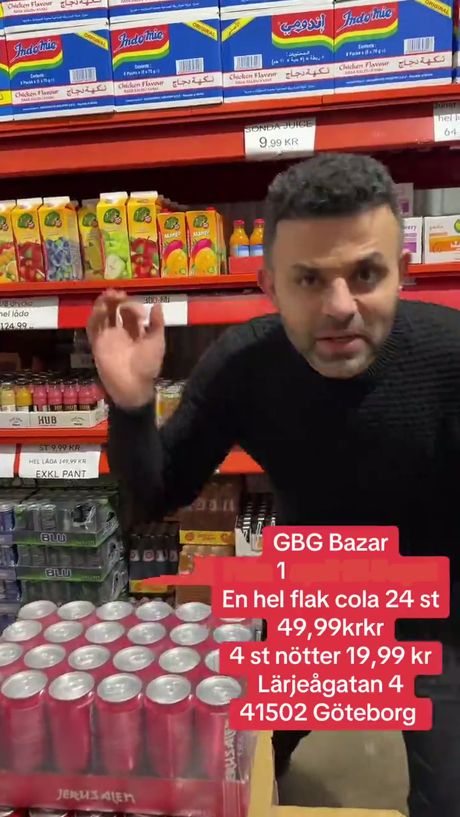 Läsk på flak & nötter hos GBG Bazar