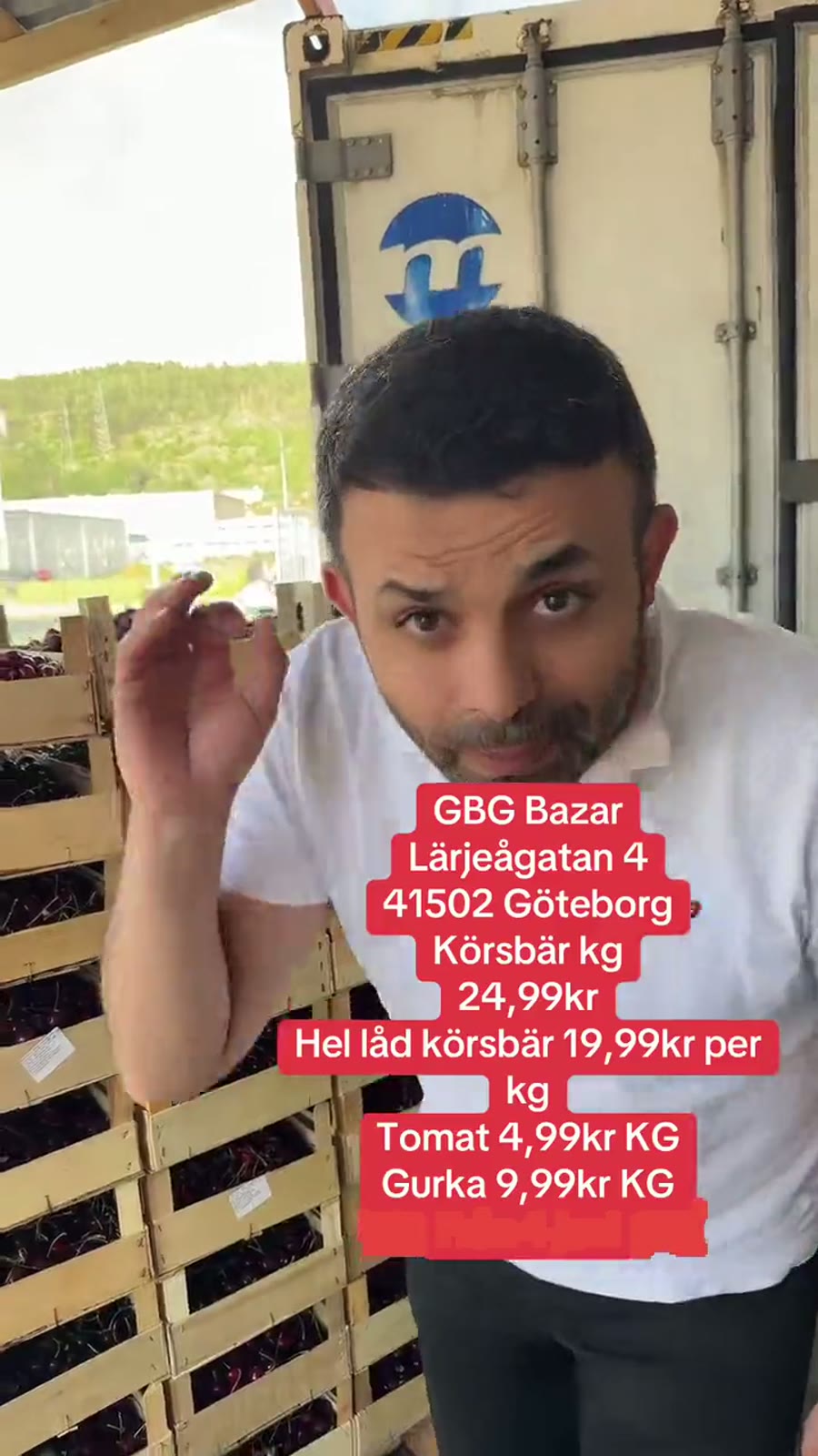 Körsbär, tomat & gurka hos GBG Bazar